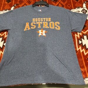 MLB Houston Astros Heather Navy Tee with Orange and White Logo
